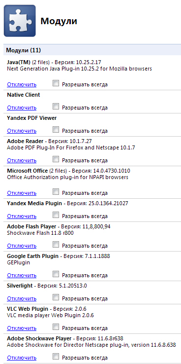flash in plugins list